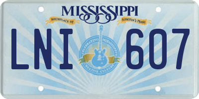 MS license plate LNI607