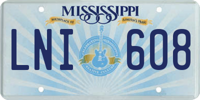 MS license plate LNI608