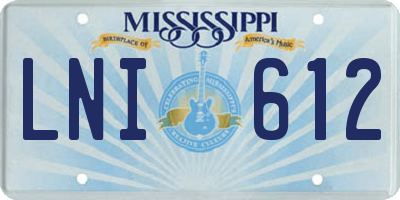 MS license plate LNI612