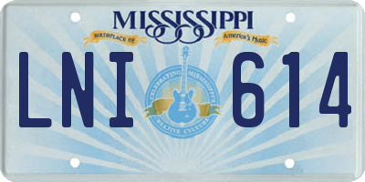 MS license plate LNI614