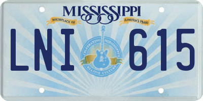 MS license plate LNI615