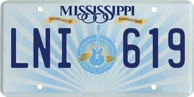 MS license plate LNI619