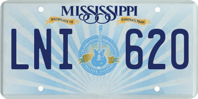 MS license plate LNI620