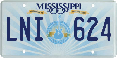 MS license plate LNI624