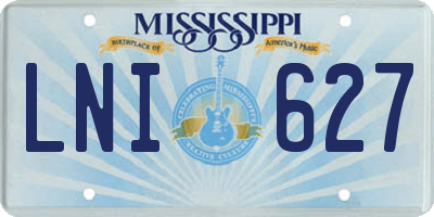 MS license plate LNI627