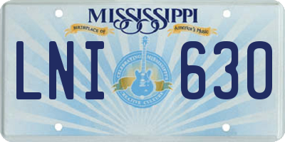 MS license plate LNI630