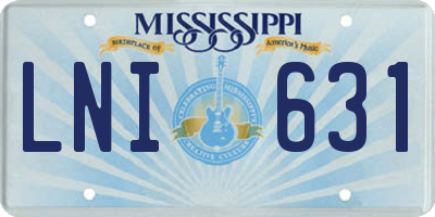 MS license plate LNI631