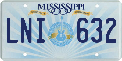MS license plate LNI632