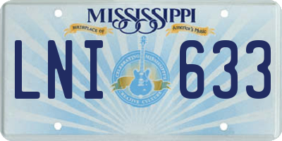 MS license plate LNI633