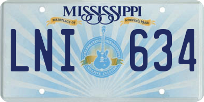MS license plate LNI634