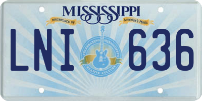 MS license plate LNI636