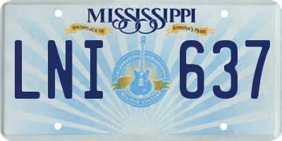MS license plate LNI637