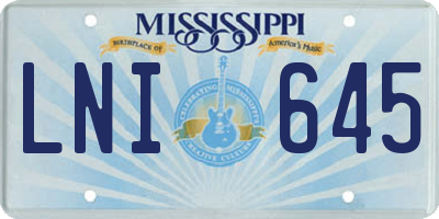 MS license plate LNI645