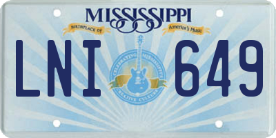 MS license plate LNI649