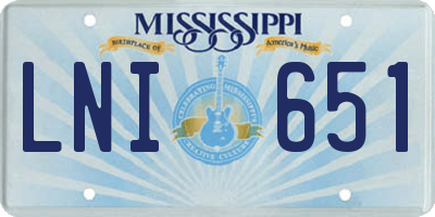 MS license plate LNI651
