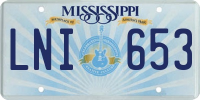 MS license plate LNI653