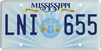 MS license plate LNI655