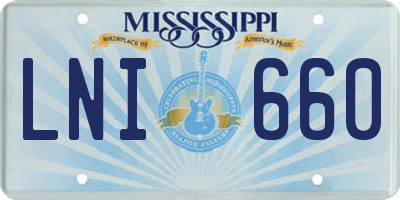 MS license plate LNI660