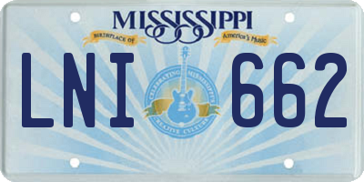 MS license plate LNI662