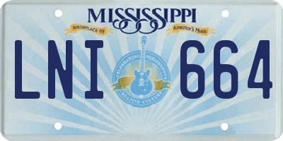 MS license plate LNI664