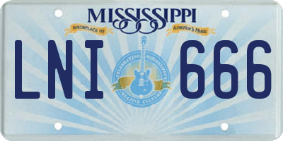 MS license plate LNI666