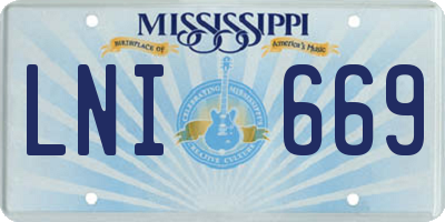 MS license plate LNI669