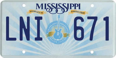 MS license plate LNI671