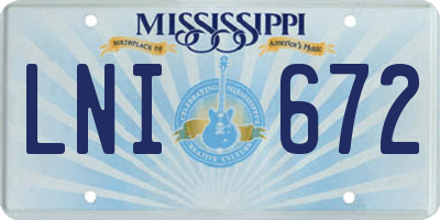MS license plate LNI672
