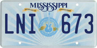 MS license plate LNI673