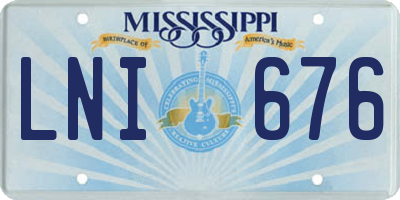 MS license plate LNI676