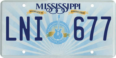 MS license plate LNI677