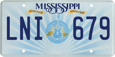 MS license plate LNI679