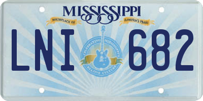 MS license plate LNI682