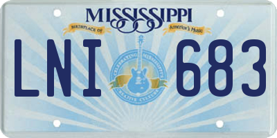 MS license plate LNI683