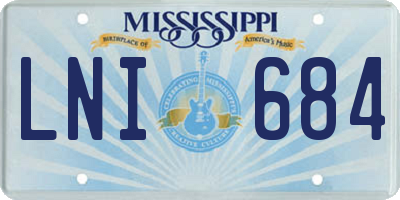 MS license plate LNI684
