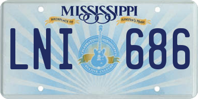 MS license plate LNI686