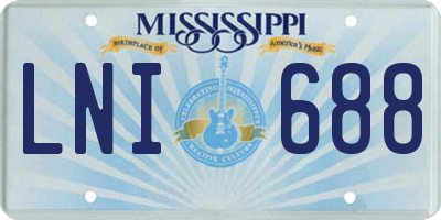 MS license plate LNI688