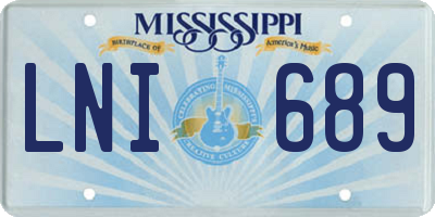 MS license plate LNI689