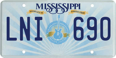 MS license plate LNI690