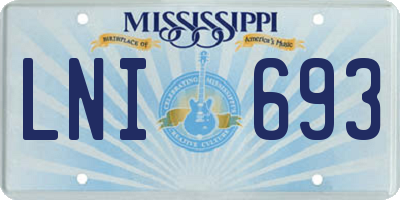 MS license plate LNI693