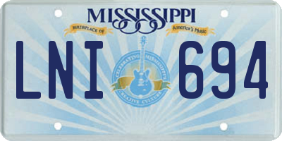 MS license plate LNI694
