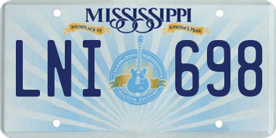 MS license plate LNI698