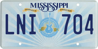 MS license plate LNI704