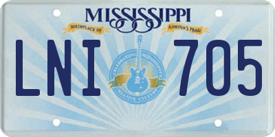 MS license plate LNI705