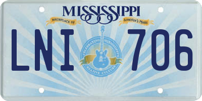 MS license plate LNI706