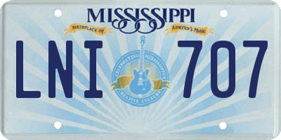 MS license plate LNI707