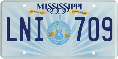 MS license plate LNI709