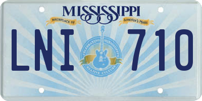 MS license plate LNI710