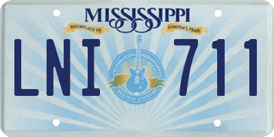 MS license plate LNI711