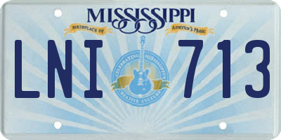 MS license plate LNI713